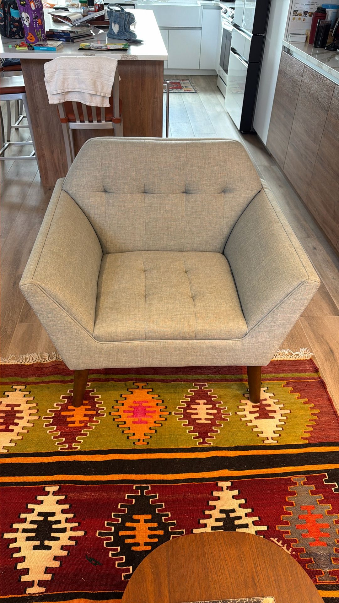 Light Blue Mid-Century Modern Armchair Width 36,5” * Deep30” , Height 31,5”