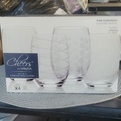 Cheers by Mikasa Stemless Wine Glasses Set of 4