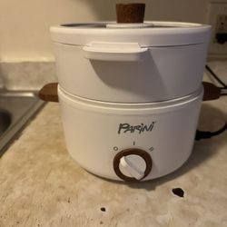 Brentwood Multi-Function Electric Hot Pot Cooker and Food Steamer with Ceramic Non-Stick Ceramic Coating (HPS-3162W)