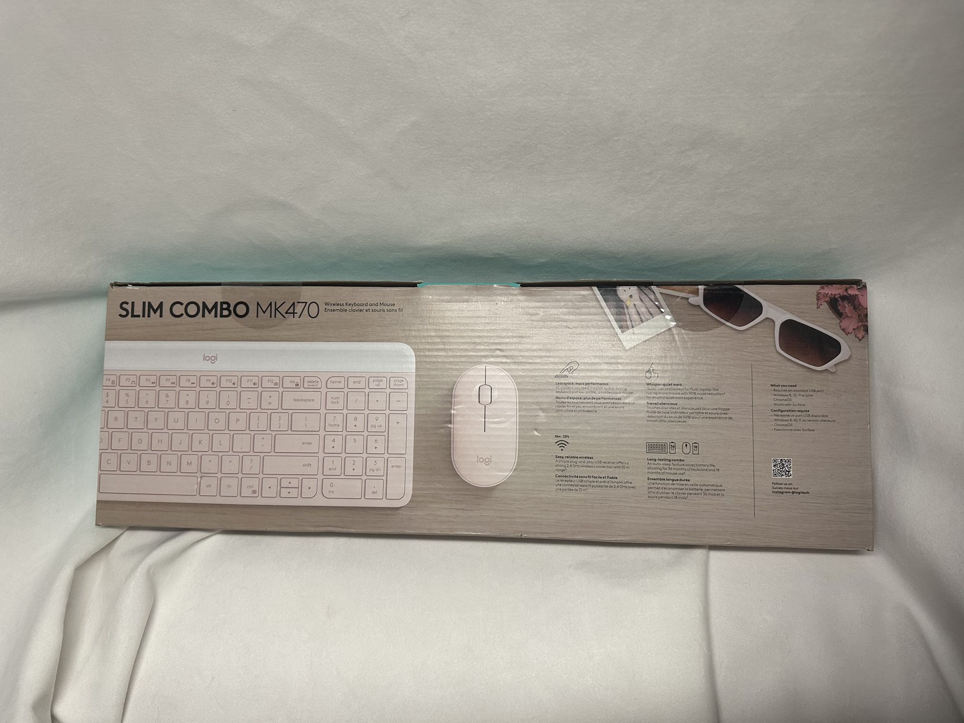 🌸 Logitech MK470 Slim Wireless Keyboard & Mouse Combo - Rose Pink - NEW Sealed