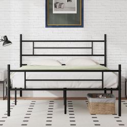 14 Inch Queen Size Bed Frame with headboard, No Box Spring Needed