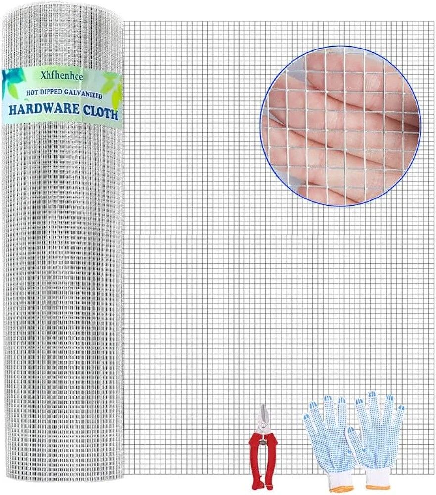 Hardware Cloth 1/4in 4ft x100ft Hot Dip Galvanized Rust Resistant Welded Wire Mesh,23AWG Square Chicken Wire Fence Garden Plants Fencing,Chicken Coop