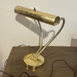 Vintage Brass Double Gooseneck Desk Lamp