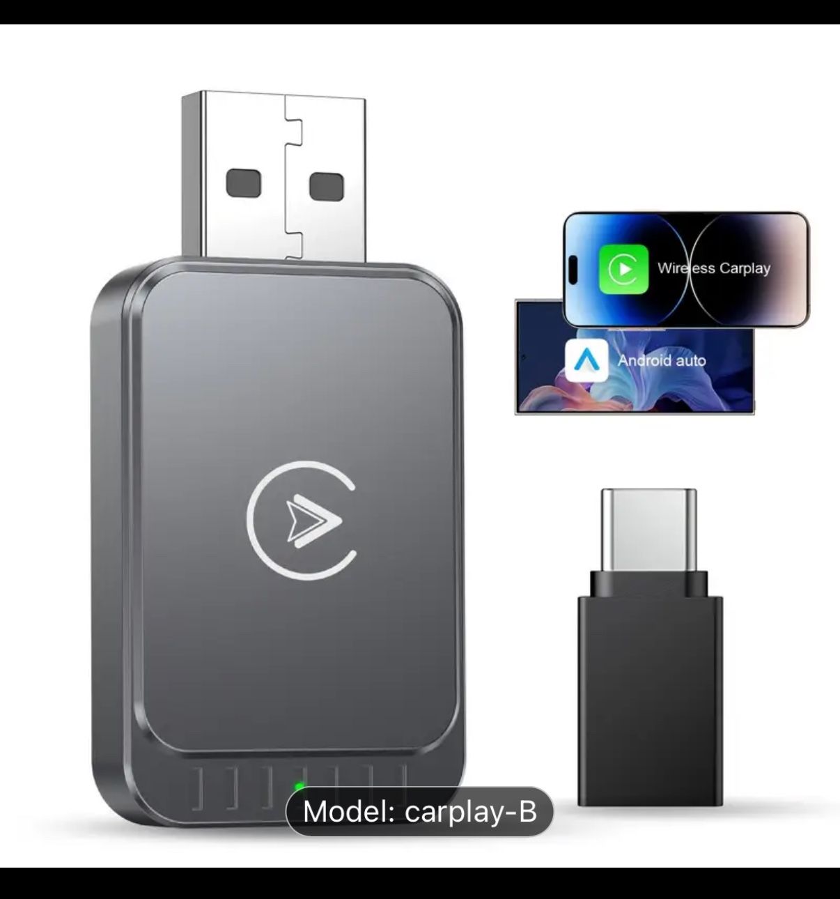 Universal Carplay Adapter, Wired To Wireless Receiver, USB Powered, Plug And Play, Surround Audio Output, Supports Wi-Fi, IPhone Carplay, Speaker Inte