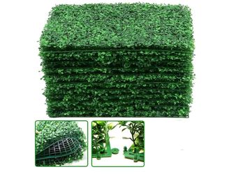 Artificial Boxwood Panels 8pcs, 24 x 16 in Boxwood Hedge Wall Panel Artificial Grass Backdrop, 1.6 in Green Fake Grass Wall for Privacy Fence Decor In