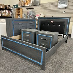 King, Queen Bedroom Set, Panel Bed, Dresser, Nightstand Pay Down Take Now with Finance 