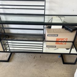 Black Mirrored Console Table 
