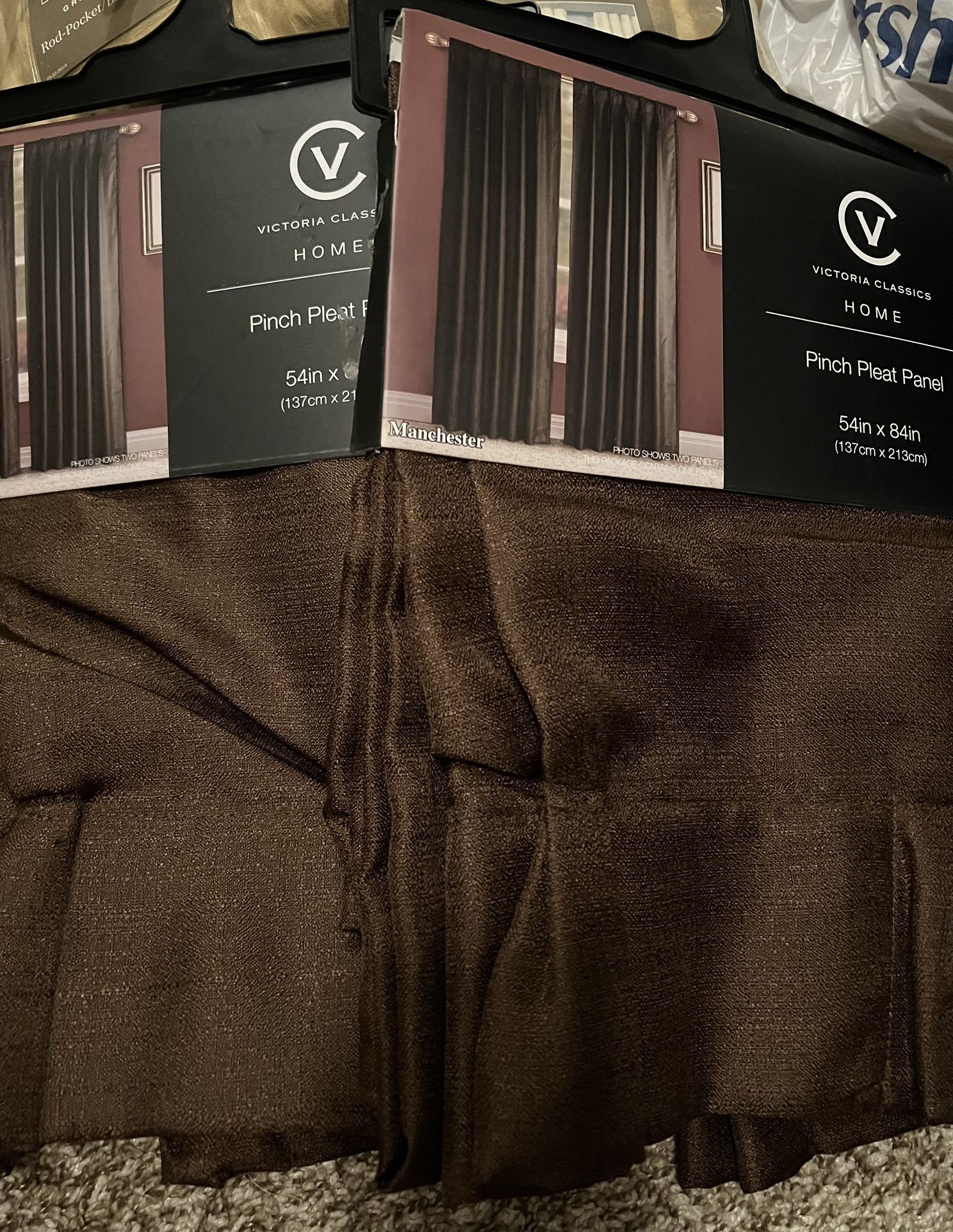 Set Of 2 Brown Pinch Pleat Panels 54x84
