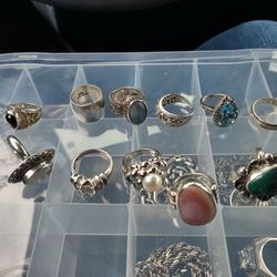 Silver Rings 9.25  Anillos De Plata Lot