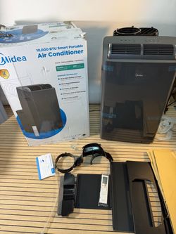 12000 BTU Midea Dual hose High Efficiency Inverter, Ultra Quiet Portable Air Conditioner, Cools up to 450 Sq. Ft., Alexa/Google Assistant, Includes Re