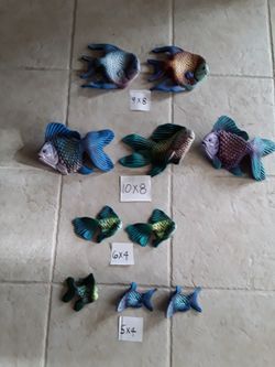 10-Piece Motion-Like Hand Painted Ceramic Tropical Fish 