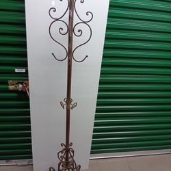 Wrought Iron Coat Rack 72in