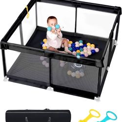 Baby Playpen,71"X59" Extra Large Baby Playard, Playpen For Babies With Gate, 0-6 To 12 Months Baby Activity Center, Sturdy Safety Playpen With Soft Me