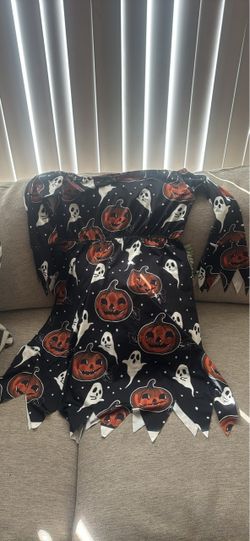 Halloween Pumpkin Ghost Print Costume Dress