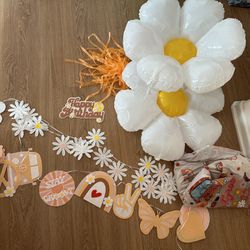 Flower Power Birthday Party Theme Decorations