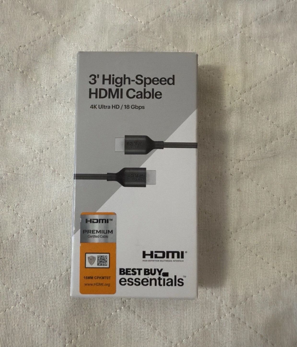 Best Buy Essentials- 3' ft 4K Ultra HD HDMI Cable - Black, Ships Same Day