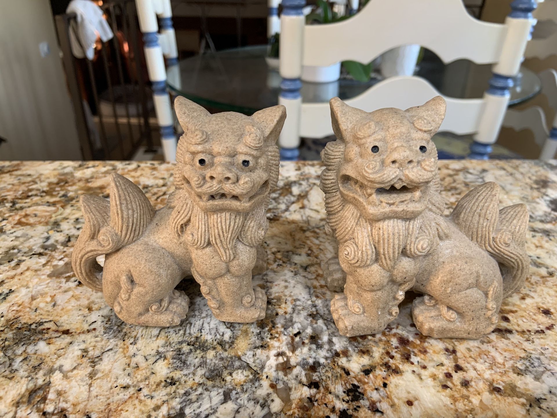 Sandstone Foo Lions (set of 2)