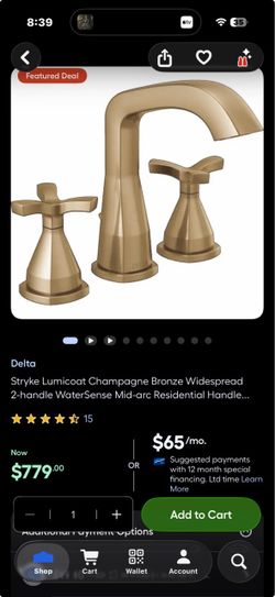 2 Stryke Lumicoat Champagne Bronze Widespread 2-handle WaterSense Mid-arc Residential Handle Bathroom Sink Faucet with Drain