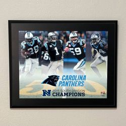 NFL Fanatics Authentic North Carolina Panthers 2015 South Division Champions Wall Hanging Frame Man Cave Decoration