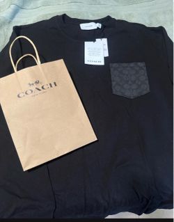 Coach Black T-Shirt with Signature Pocket