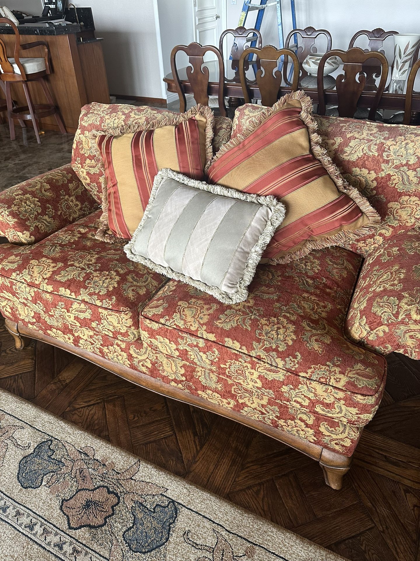 Floral Red Couch