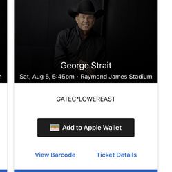 Two George Strait Tickets 8/5/23