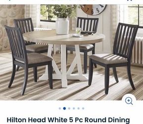 5 Pc Round Dining table with 4 chairs