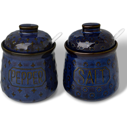 Ceramic salt & pepper bowl cellar set