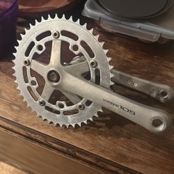 Shimano aluminum bike cranks tuf neck chainring $30