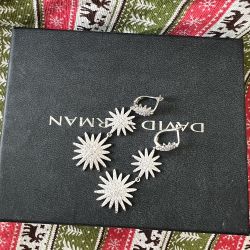 David Yurman Starburst Triple Drop Earrings Sterling Silver