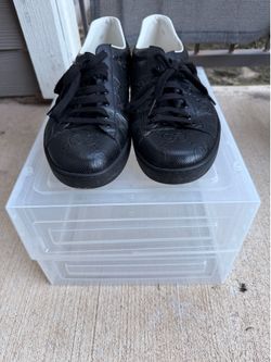 Gucci Ace GG Embossed Sneakers Black/White Size 13 – Clean Designer Shoes 🖤