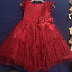 Girls 3T Red Formal Dress 
