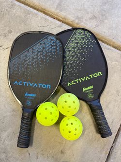 Franklin Sports Pickleball Paddle and Ball Set - Wooden Pickleball Rackets + Balls - Activator - USAPA Approved Ball Set