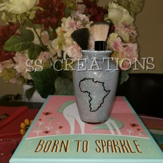 Holographic Africa Makeup Brush Holder