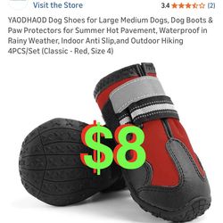 Dog Shoes for Large Medium Dogs, Dog Boots & Paw Protectors for Summer Hot Pavement, Waterproof in Rainy Weather, Indoor Anti Slip,and Outdoor Hiking
