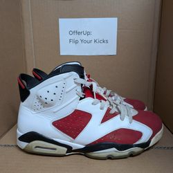Nike Air Jordan 6 Retro 2014 Carmine Size 11 384664-160