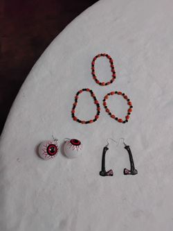Halloween Jewelry Set Earrings and Bracelets. All for
