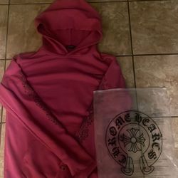 Pink Chrome Heart Hoodie 