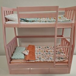 Our Generation 18" Doll + Bunk Bed, Clothes & Shoes Lot