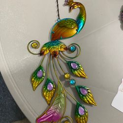 Decorative And Colorful Peacock Hanger