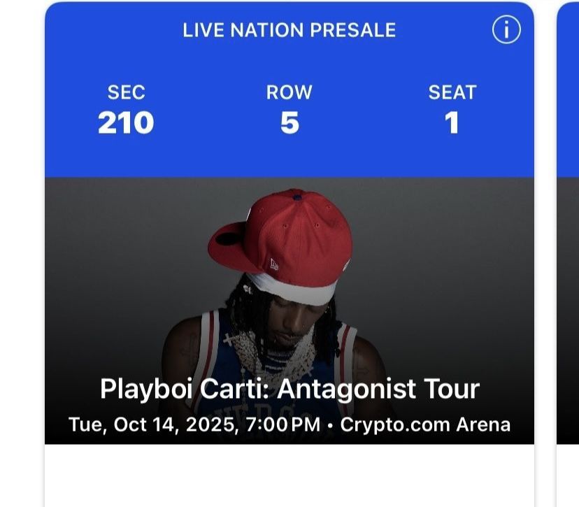 3 tickets for Playboi Carti LA show