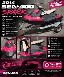 2014 Sea-Doo Spark PWC with Karavan Trailer