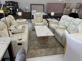 Recliners Beige Cream 3pc Set Display Sale 