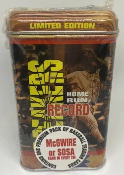 1998 Treat HR Record Mark McGwire or Sammy Sosa Card Baseball Cards in a Tin Box