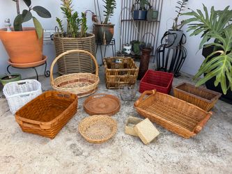 Boho Woven Wicker Baskets (priced individually)