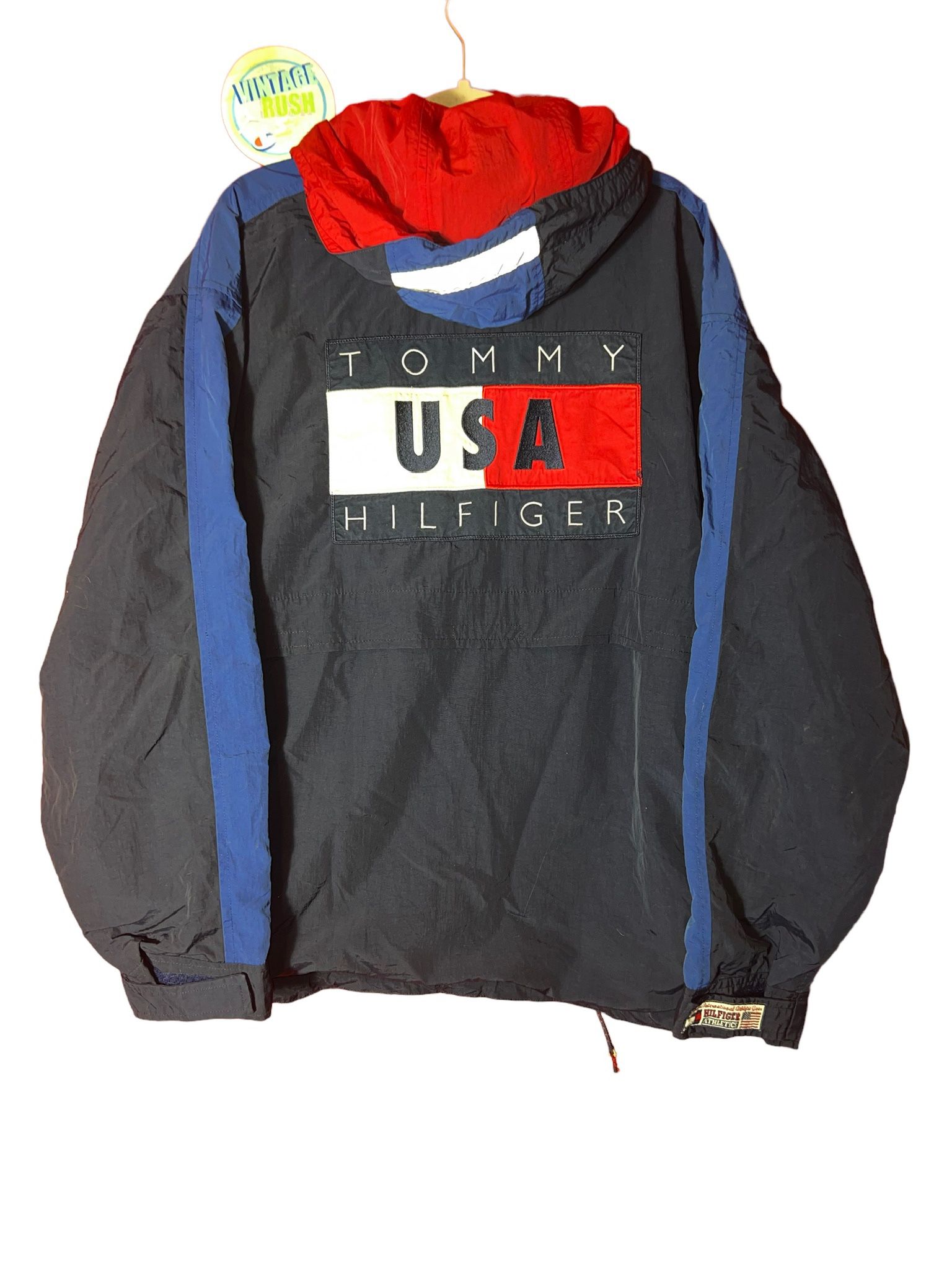 one psychology decide Vintage Tommy Hilfiger big logo jacket rare Tommy USA navy for Sale in  Henderson, NV - OfferUp