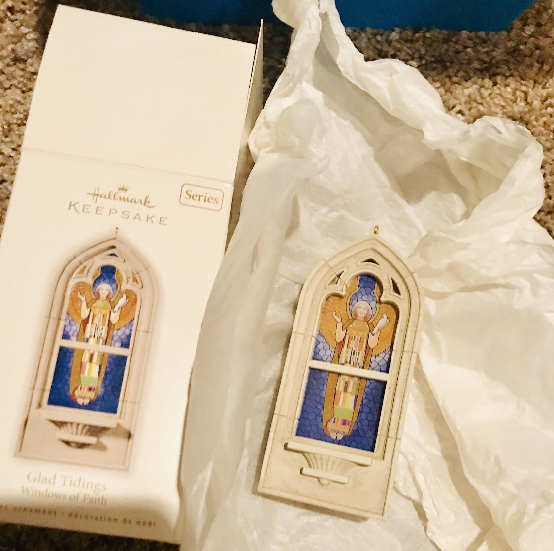 2010 Hallmark (first in series) Christmas ornament - Glad Tidings Windows of Faith - in box excellent condition. Only 1 available