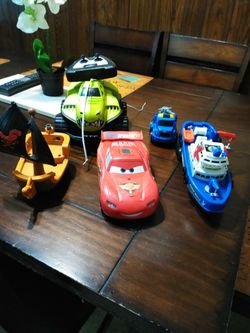 Toys cars and boat