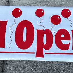 New High Gloss Plastic Grand Opening Banner 