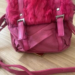 👛Pink rabbit fur Small Crossbody Bags for Women Shoulder Handbag